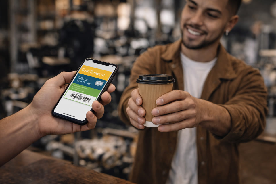 Reward validation from a wallet card with merchant scanner