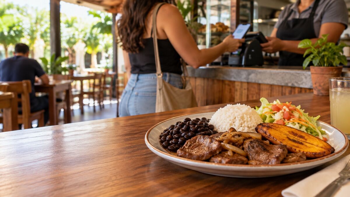 Casado costarricense en una soda